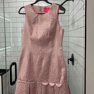 NWT Lilly Pulitzer Abree Pink and Gold Jacquard Dress size 10